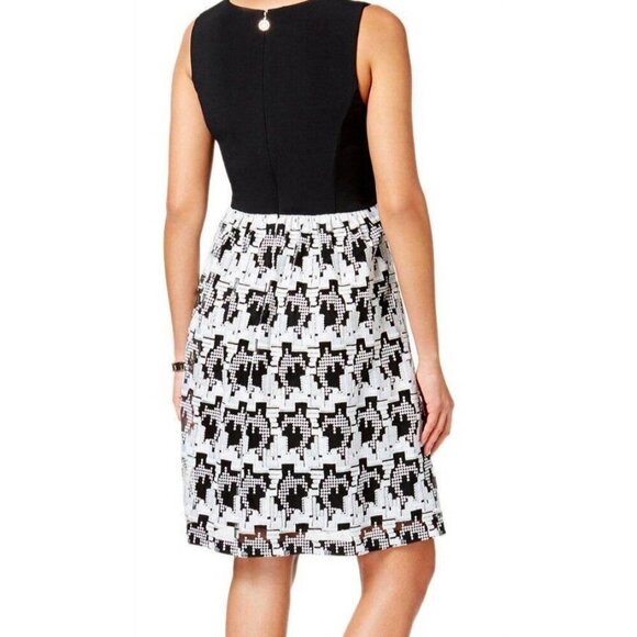 Tommy Hilfiger Fit & Flare Dress, Sz 14, Black/Ivory, Sleeveless, A-Line - Picture 2 of 12